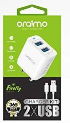 ORAIMO 2.4 A Wall Charger Ç Cable  (White)